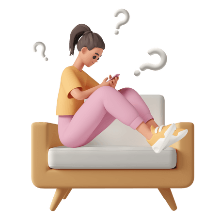 Woman sitting on a couch